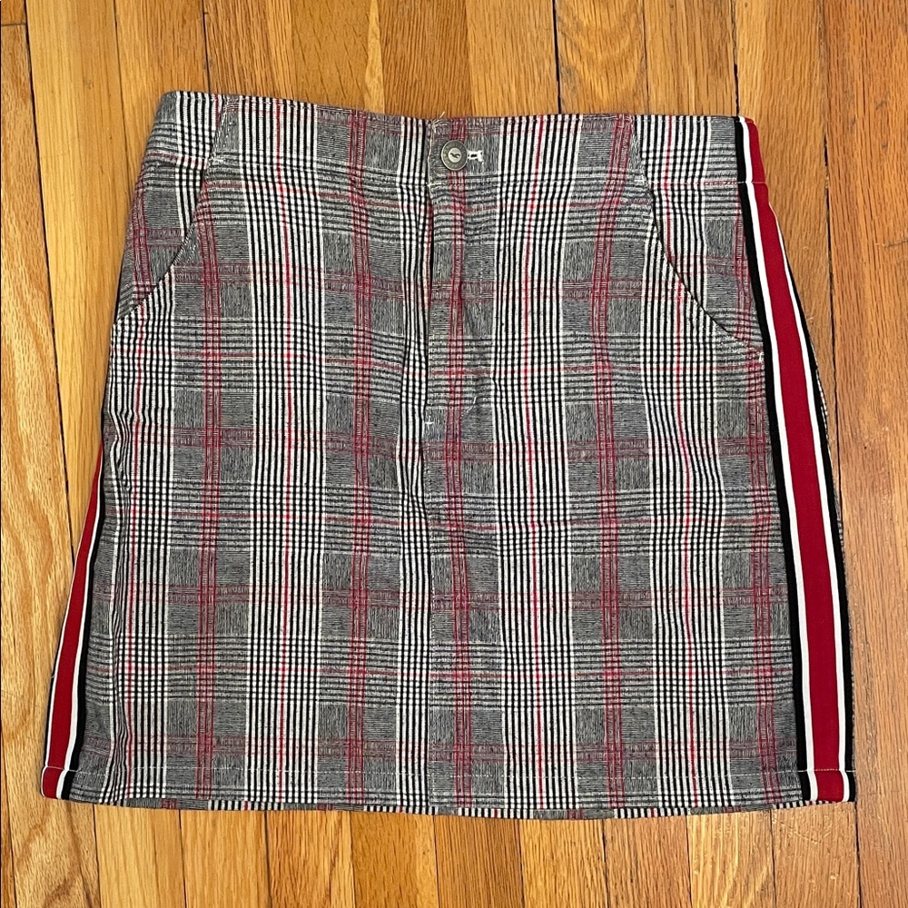 HOLLISTER Y2K Checkered Urban Preppy  Streetwear Mini Sporty Side Stripe Skirt